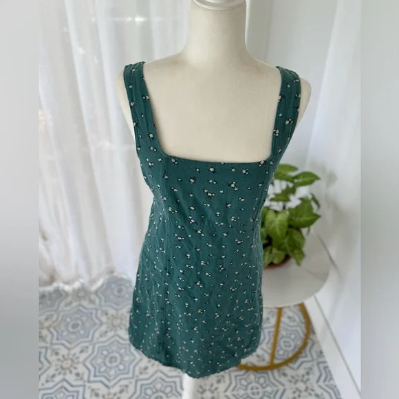 American Eagle M Green Floral Mini Dress - Picture 2 of 8